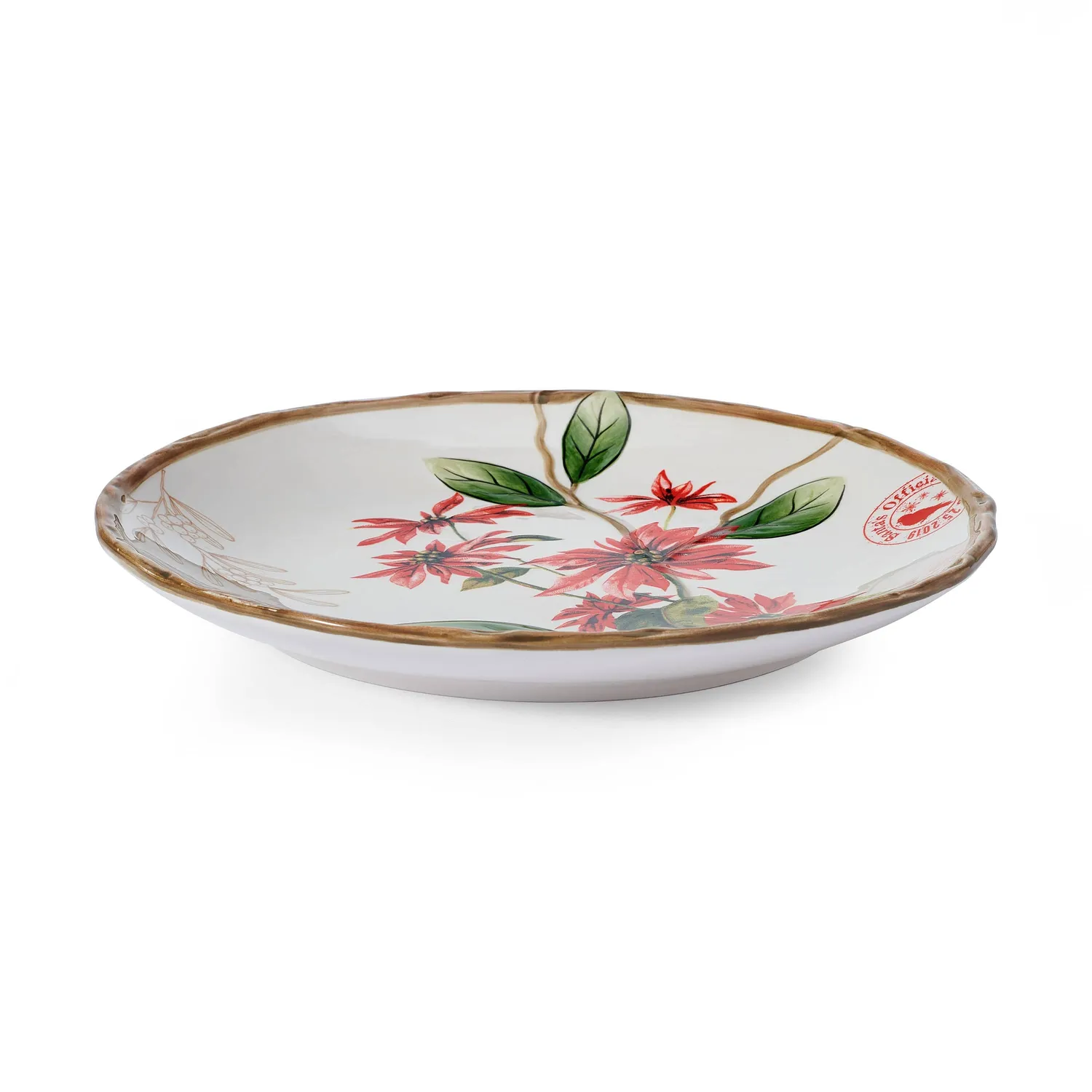 Fitz and Floyd Poinsettia Holiday set 4 piatti insalata