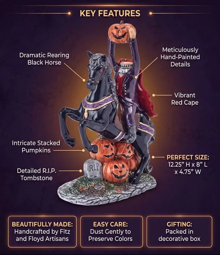 Fitz and Floyd Halloween Cavaliere senza Testa Statuina 31cm