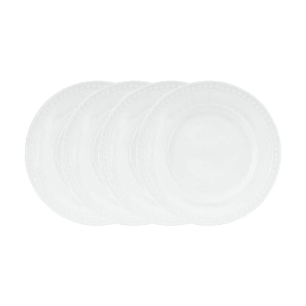Fitz and Floyd Everyday White Beaded set 4 piatti insalata