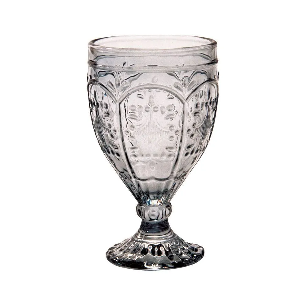 Fitz and Floyd Trestle Goblets bicchieri set 4 fumo vetro