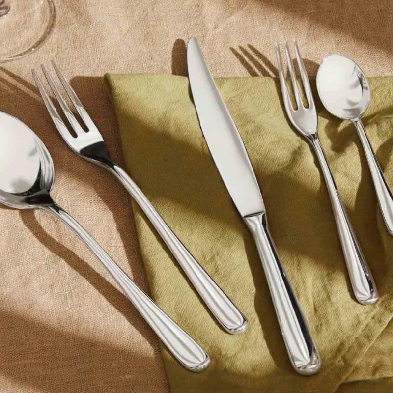 Alessi Caccia set 6 forchette tavola 3 rebbi acciaio
