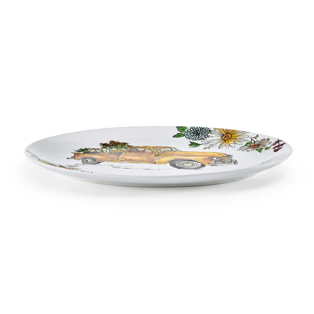 Fitz and Floyd Emi's Garden vassoio ovale 14 pollici fiori