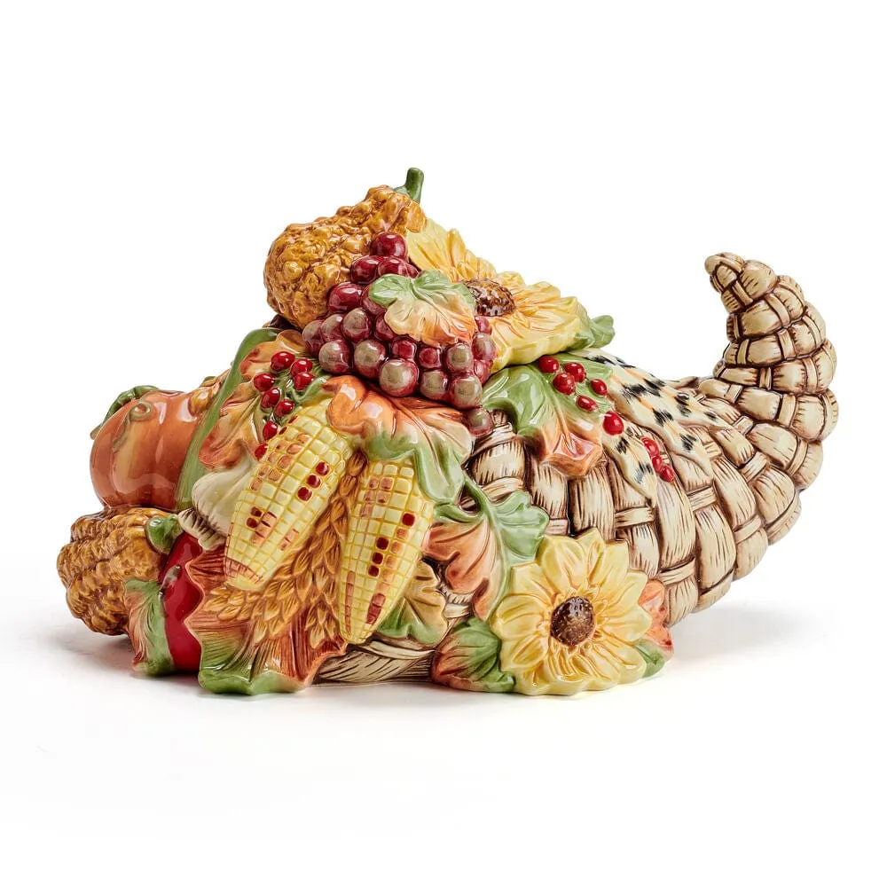 Fitz and Floyd Harvest Fall Cornucopia biscottiera terraglia 30 cm