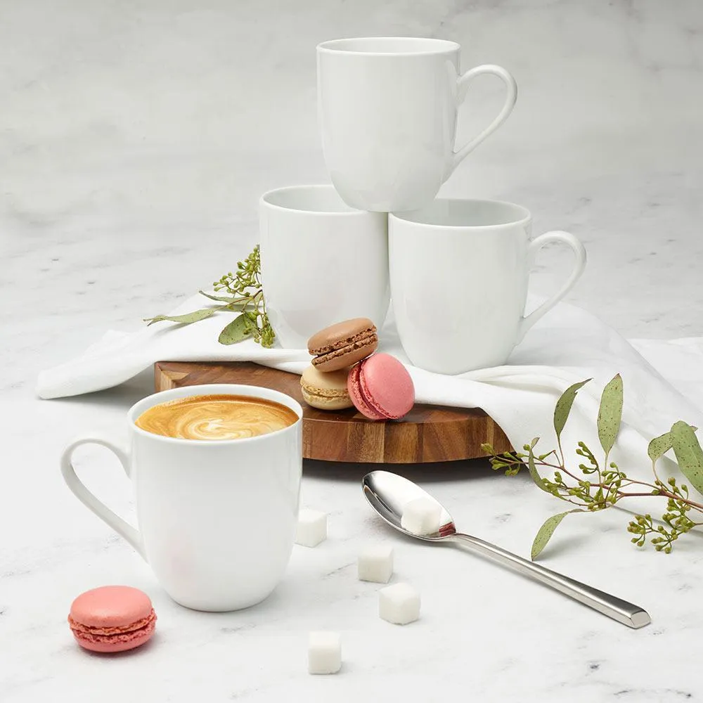 Fitz and Floyd Everyday White Set 4 Tazze Mug Bianche Porcellana