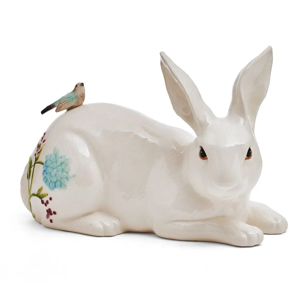 Fitz and Floyd Meadow Rabbit statuetta coniglio 25 cm bianca