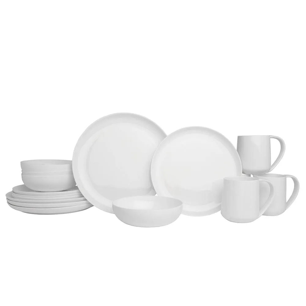 Fitz and Floyd Nevaeh White Coupe servizio piatti 16 pezzi bone china