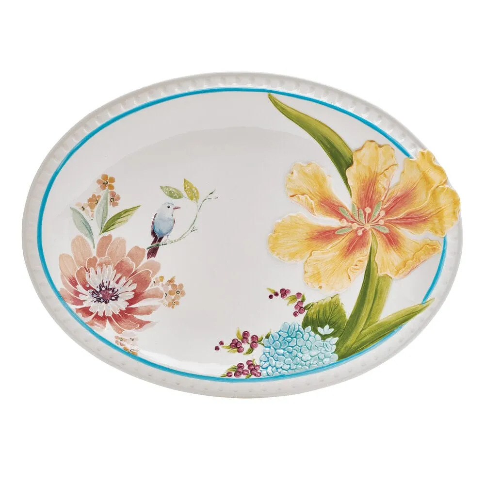 Fitz and Floyd Meadow Vassoio Portata 36 cm Floreale