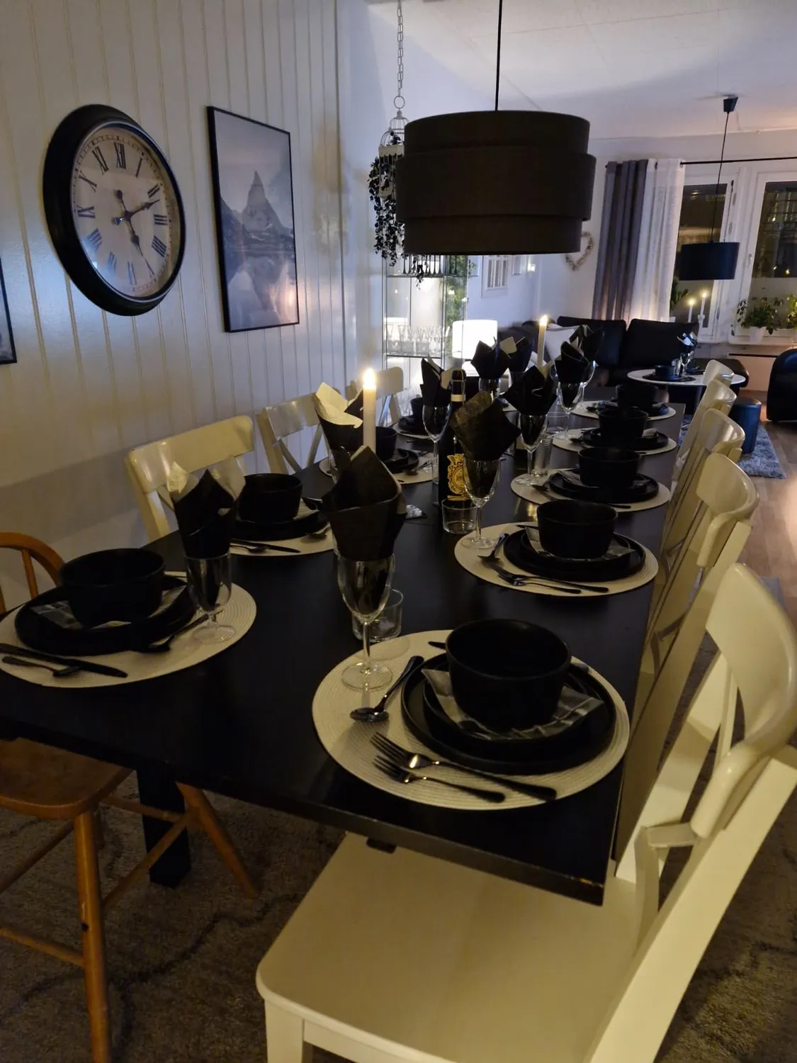 Pure Living Manhattan Servizio Piatti 36 Pezzi Nero Opaco 12 Persone