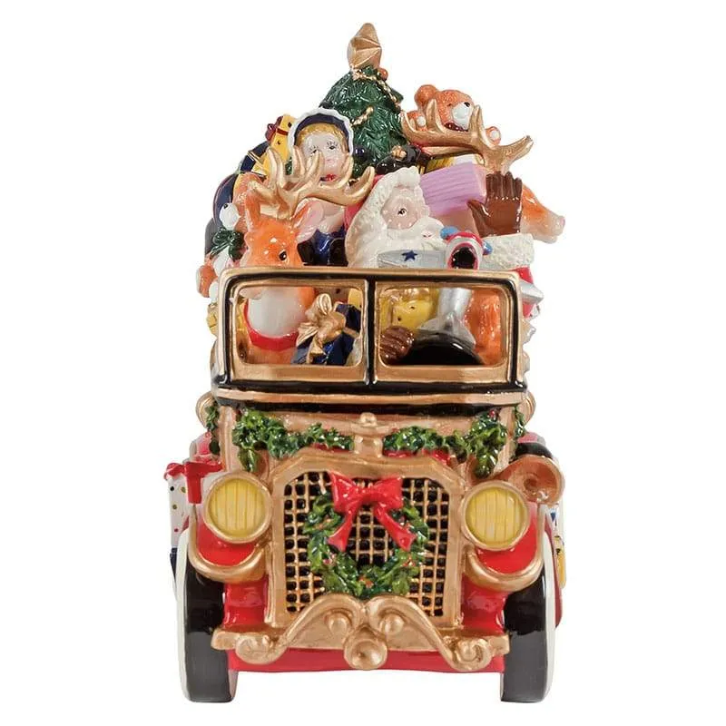 Fitz and Floyd Santa Classic Car carillon auto Babbo Natale 21 cm