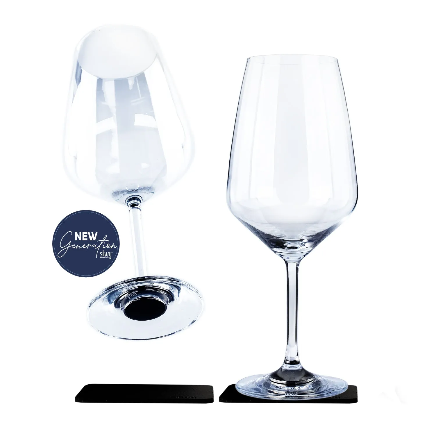Silwy Bicchieri Vino Magnetici 2 Pezzi con Pad Tritan