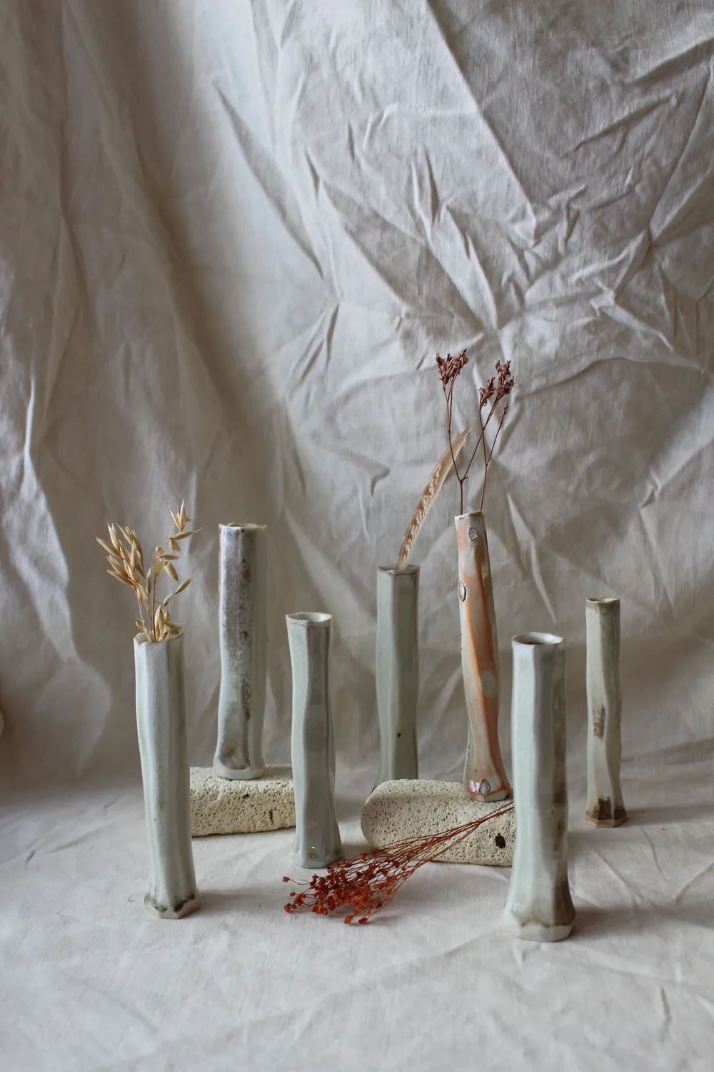 Studio Delta Pottery Iwa #4 vaso monofiore porcellana shino