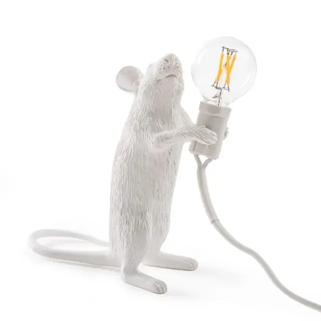 Seletti Mouse Lamp in piedi lampada bianca resina