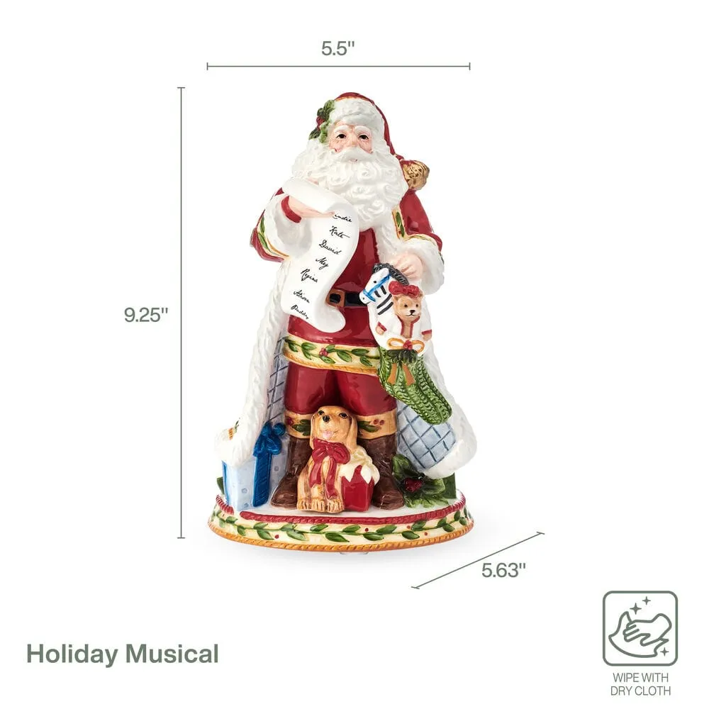 Fitz and Floyd Santa's Gift Musical Figurine statuina musicale 23,5 cm