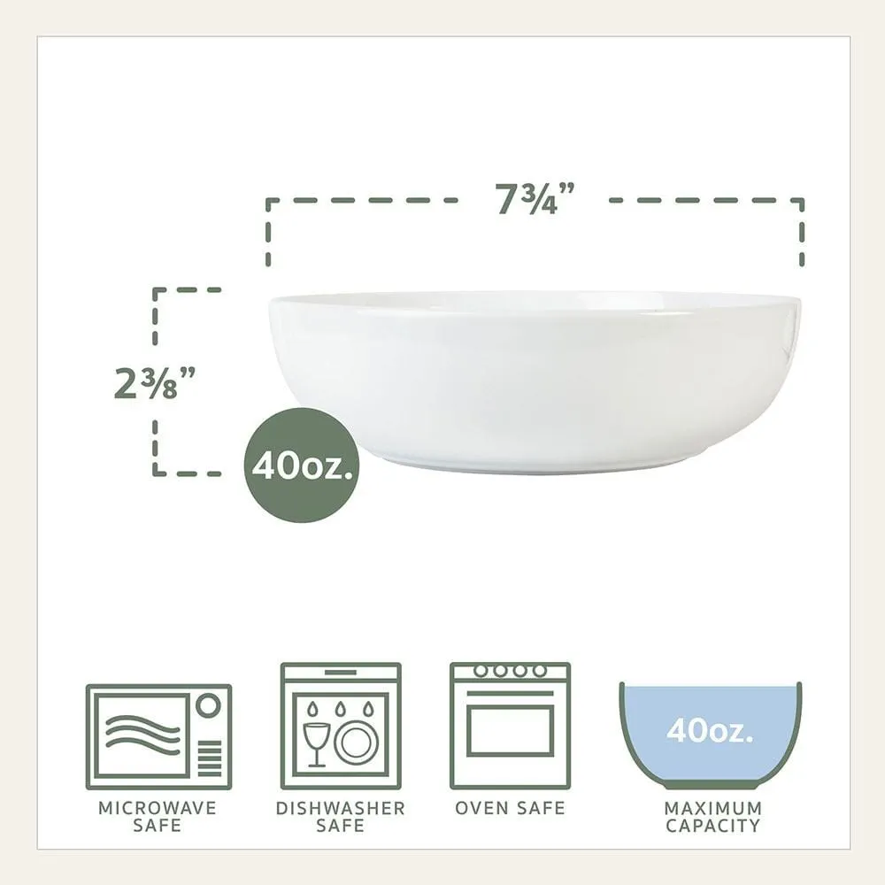 Fitz and Floyd Everyday White set 4 piatti pasta porcellana