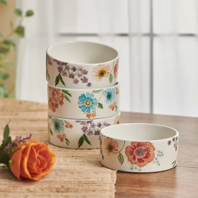 Fitz and Floyd Meadow set 4 ciotole snack fiori