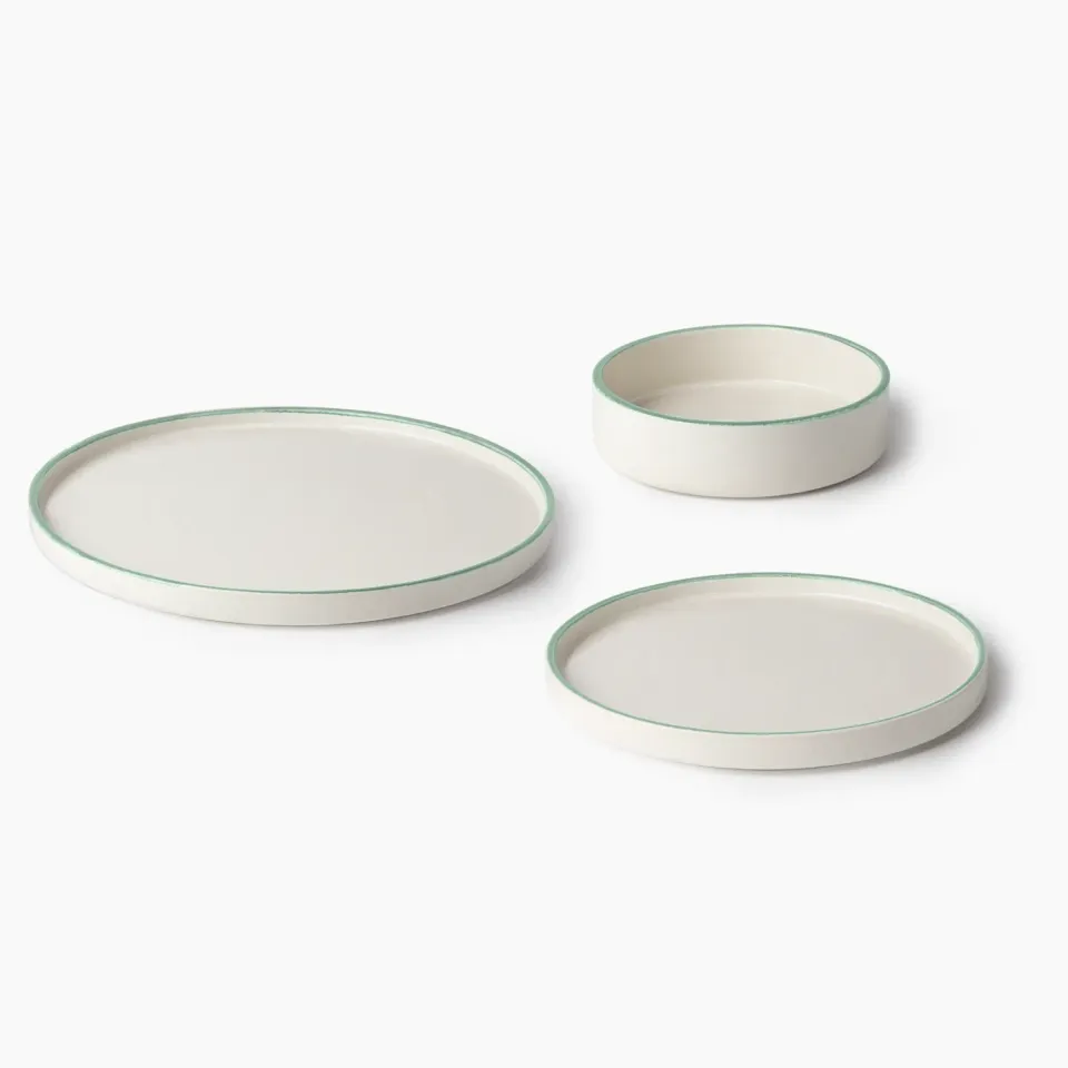 Gigi tris piatti ceramica rosso carminio 3 pezzi