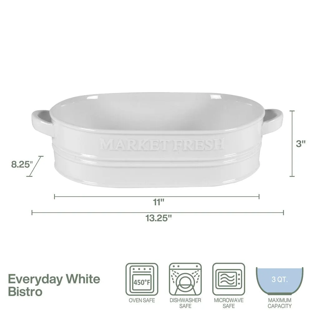 Fitz and Floyd Market Fresh pirofila forno bianca 3 quart