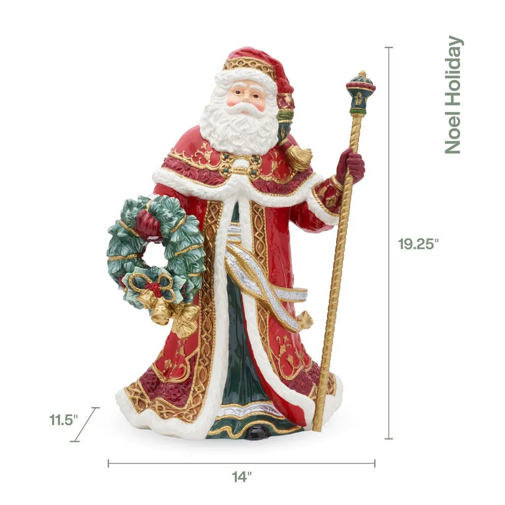 Fitz and Floyd Noel Holiday statua Babbo Natale 49 cm ceramica