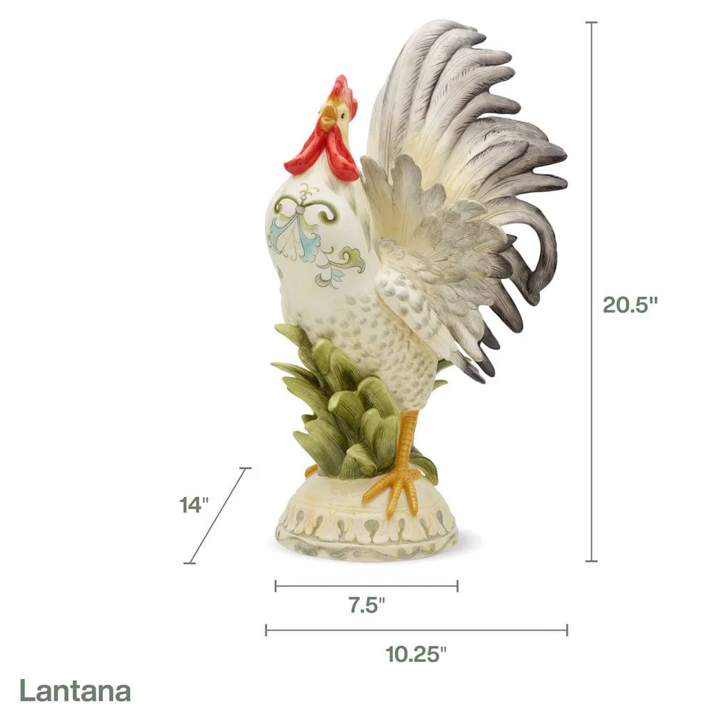 Fitz and Floyd Lantana statuetta galletto ceramica 52 cm