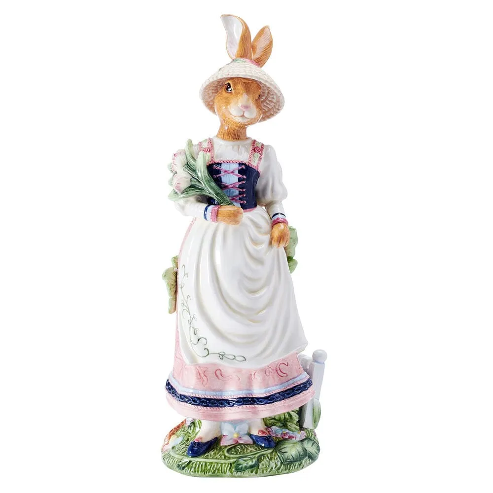 Fitz and Floyd Jardin statuetta coniglio femmina ceramica 44 cm