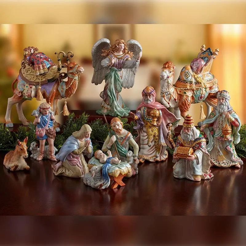 Fitz and Floyd Nativity Angelo Statuetta 26 cm Dipinta a Mano