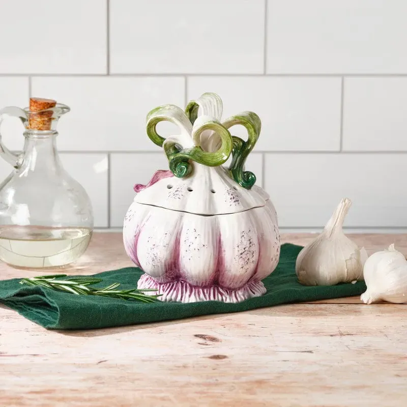 Fitz and Floyd Sicily Green agliiera terracotta verde aglio