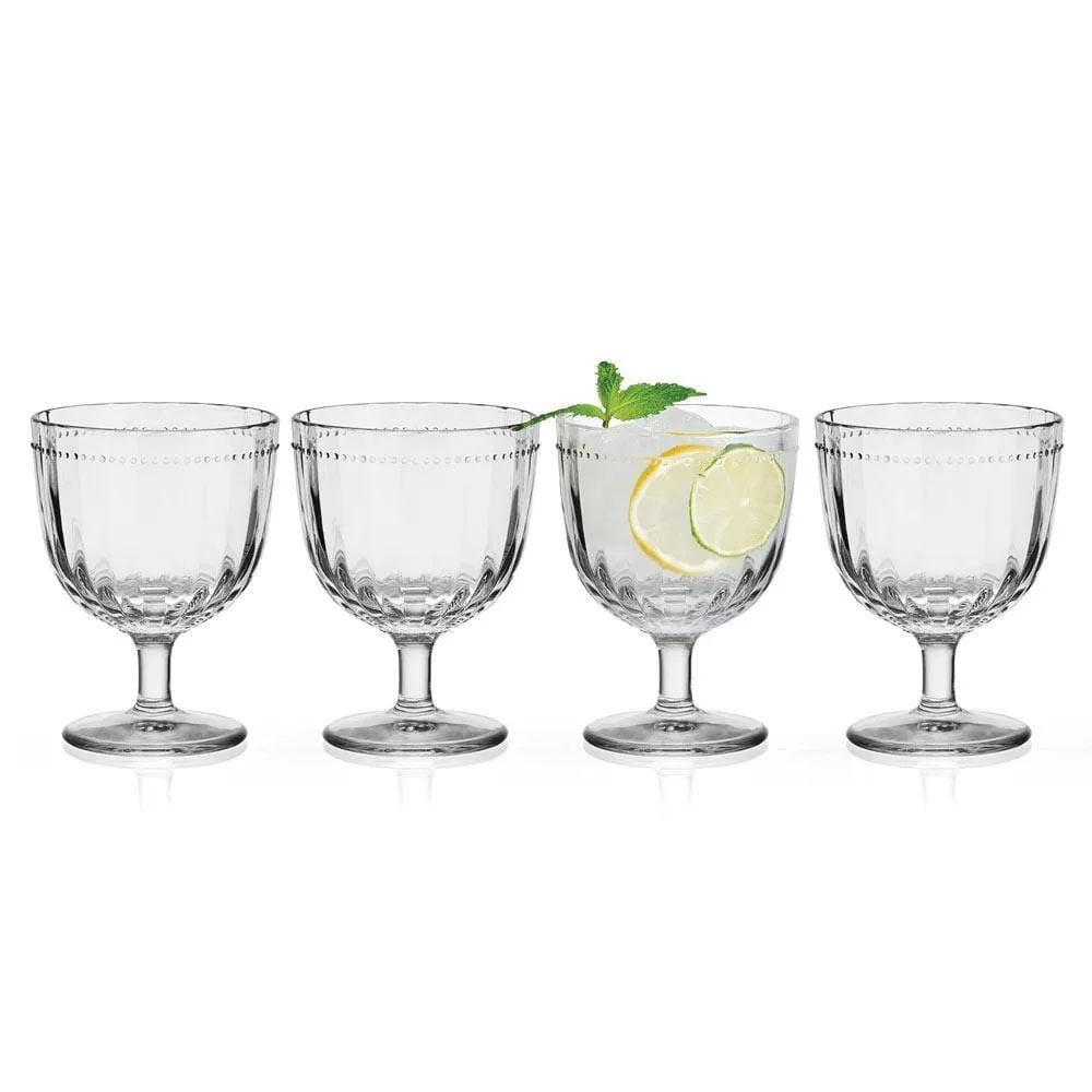 Fitz and Floyd Beaded calici vino set 4 pezzi vetro 414 ml