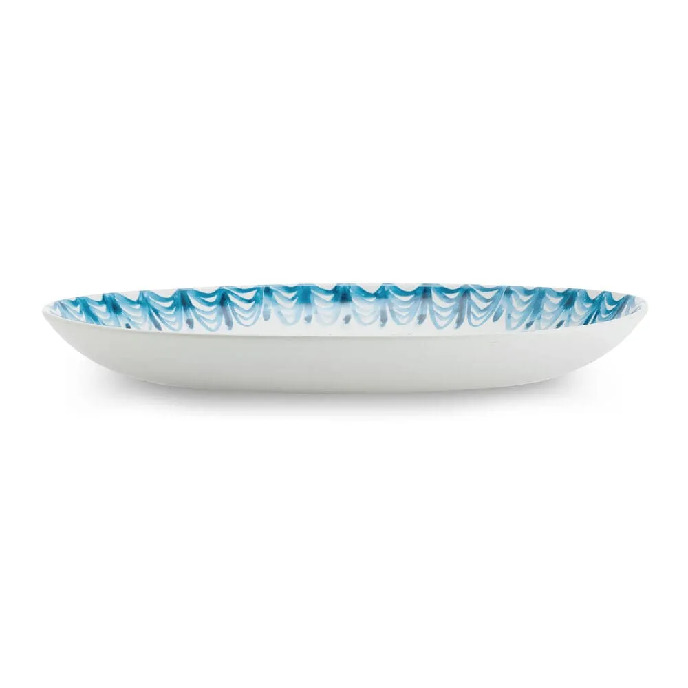 Fitz and Floyd Sicily Blue vassoio ovale gres blu 33 cm