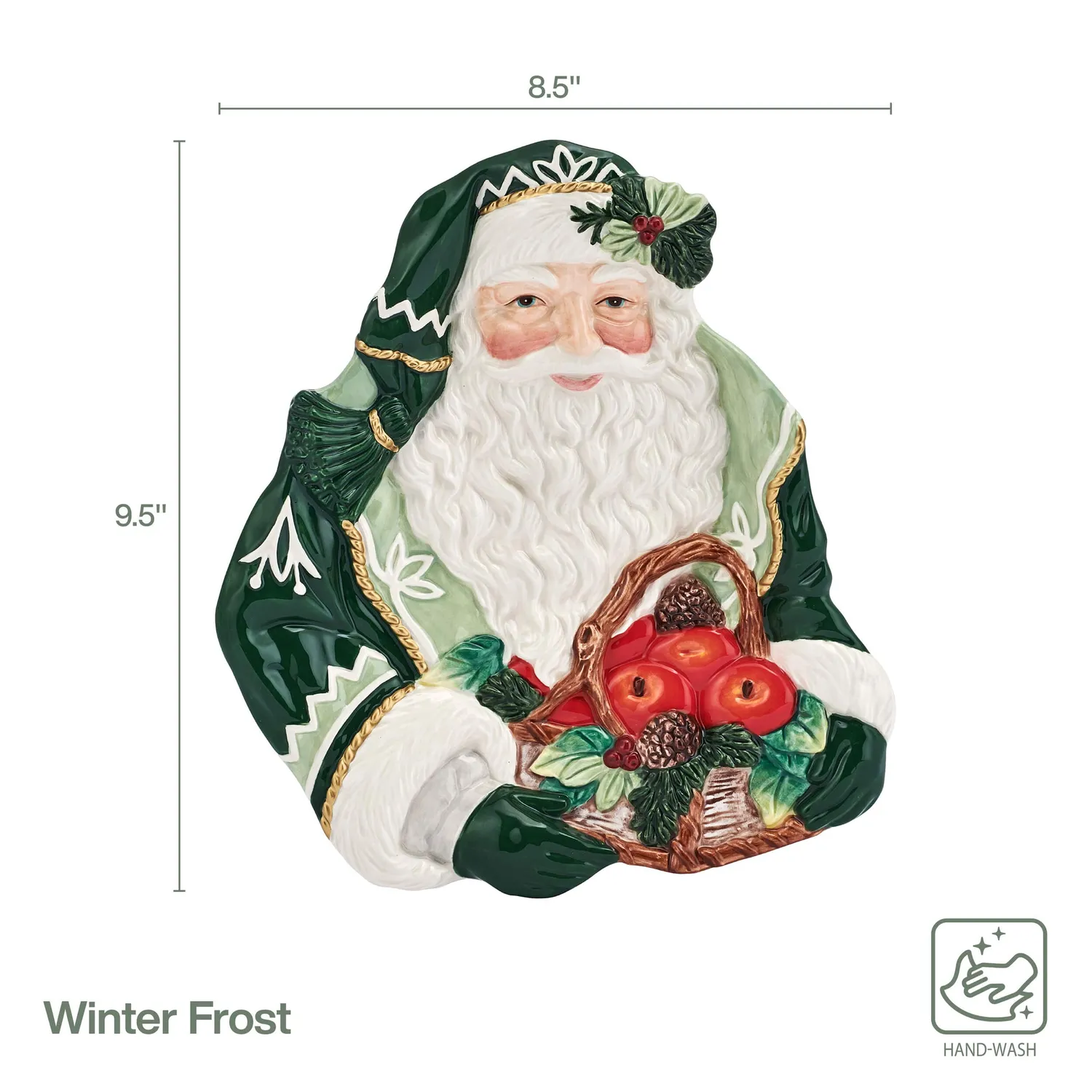 Fitz and Floyd Winter Frost Santa piatto antipasti in ceramica