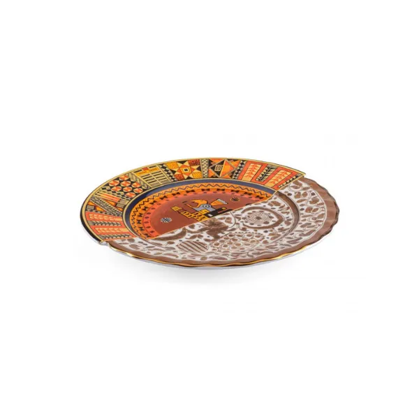 Seletti Hybrid Mitla piatto piano bone china