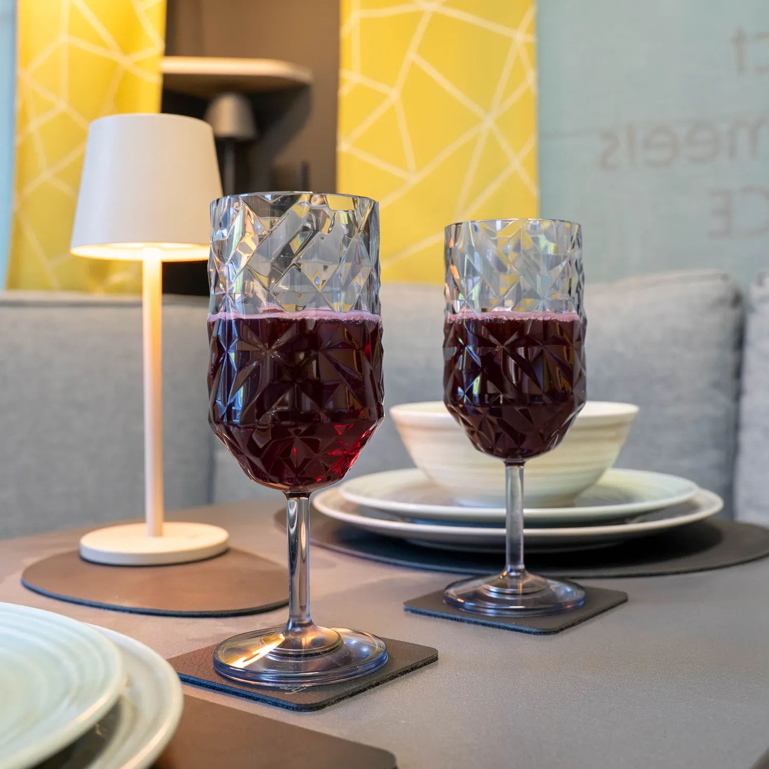 Silwy Prisma calice vino grigio set 2 pezzi Tritan