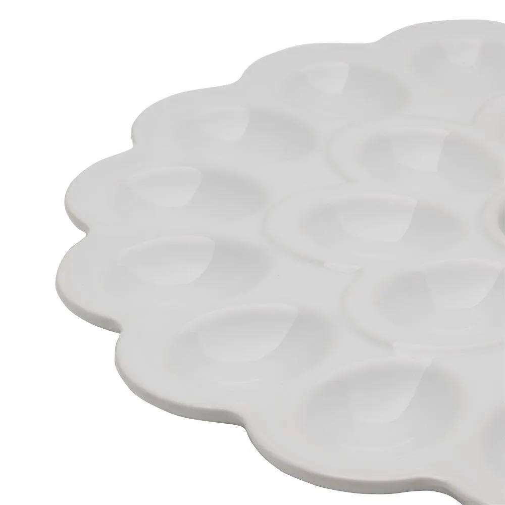 Fitz and Floyd Everyday White Flower Egg vassoio uova 35 cm