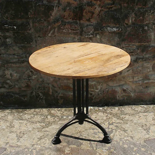 Tavolino Anni 70 Legno Olmo Ghisa Vintage