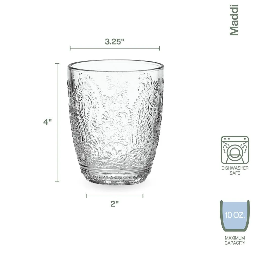 Fitz and Floyd Maddi Double Old Fashioned bicchieri set 4 vetro