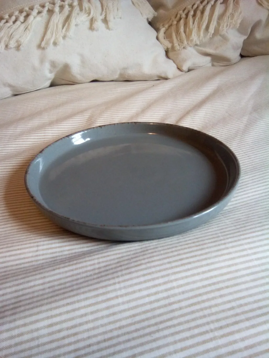 Pure Living Rustic Set 6 Piatti Colazione Blu Fumo Ceramica