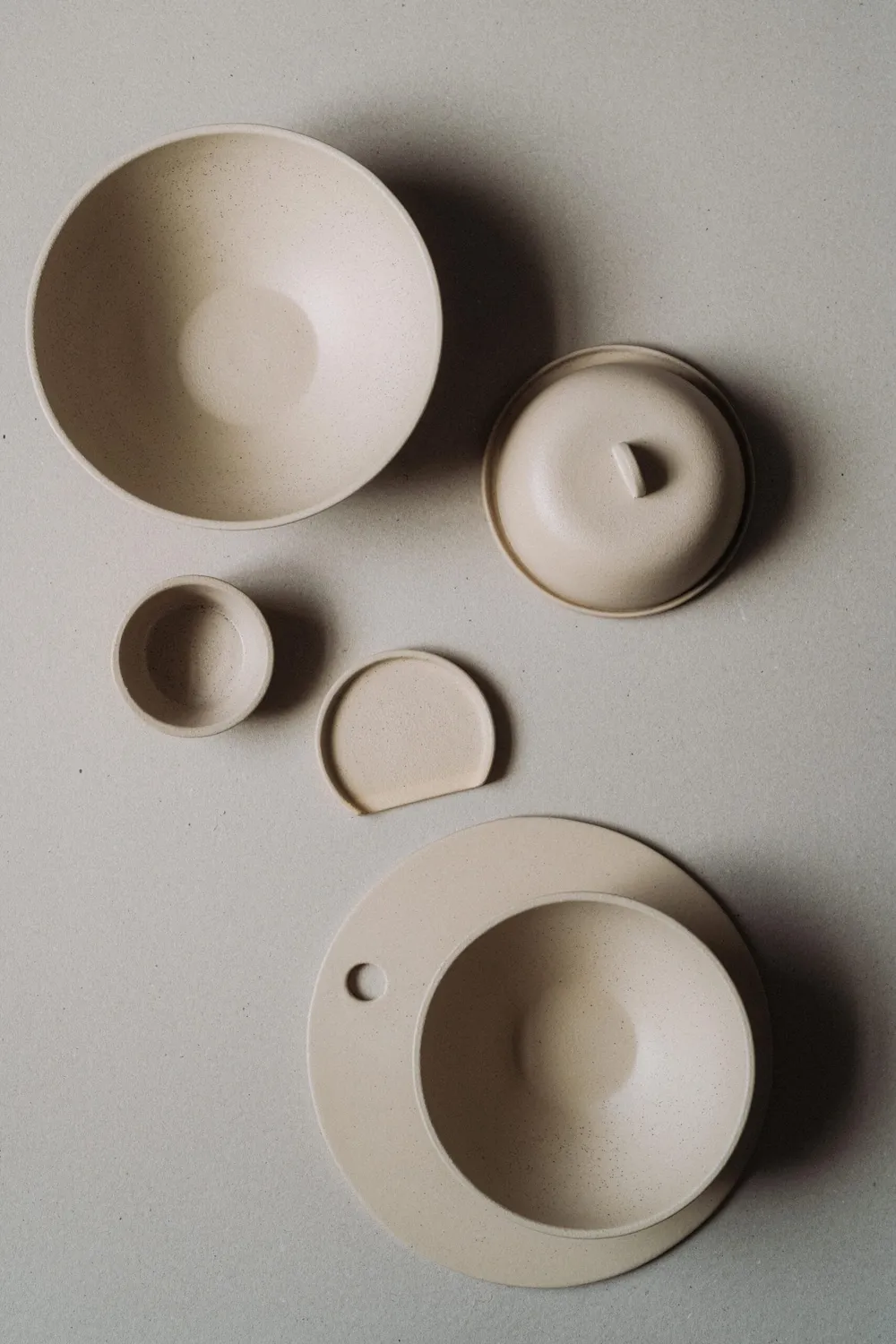 Poemi Saliera in Gres 11 cm Beige Opaco