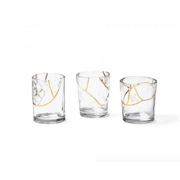 Seletti Kintsugi bicchiere porcellana oro