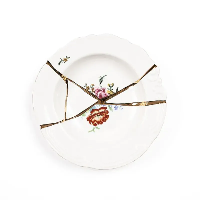 Seletti Kintsugi piatto fondo porcellana n.2