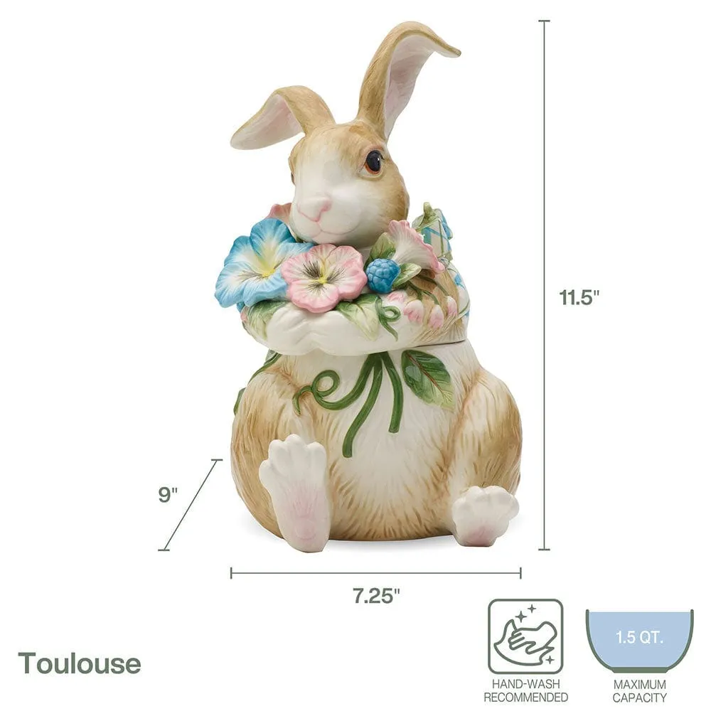 Fitz and Floyd Toulouse Rabbit biscottiera coniglio ceramica