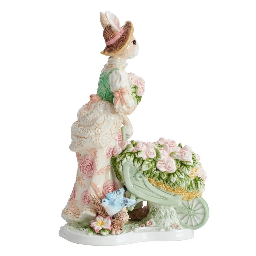 Fitz and Floyd Vita's Garden Coniglio Statuina 35cm Fiori