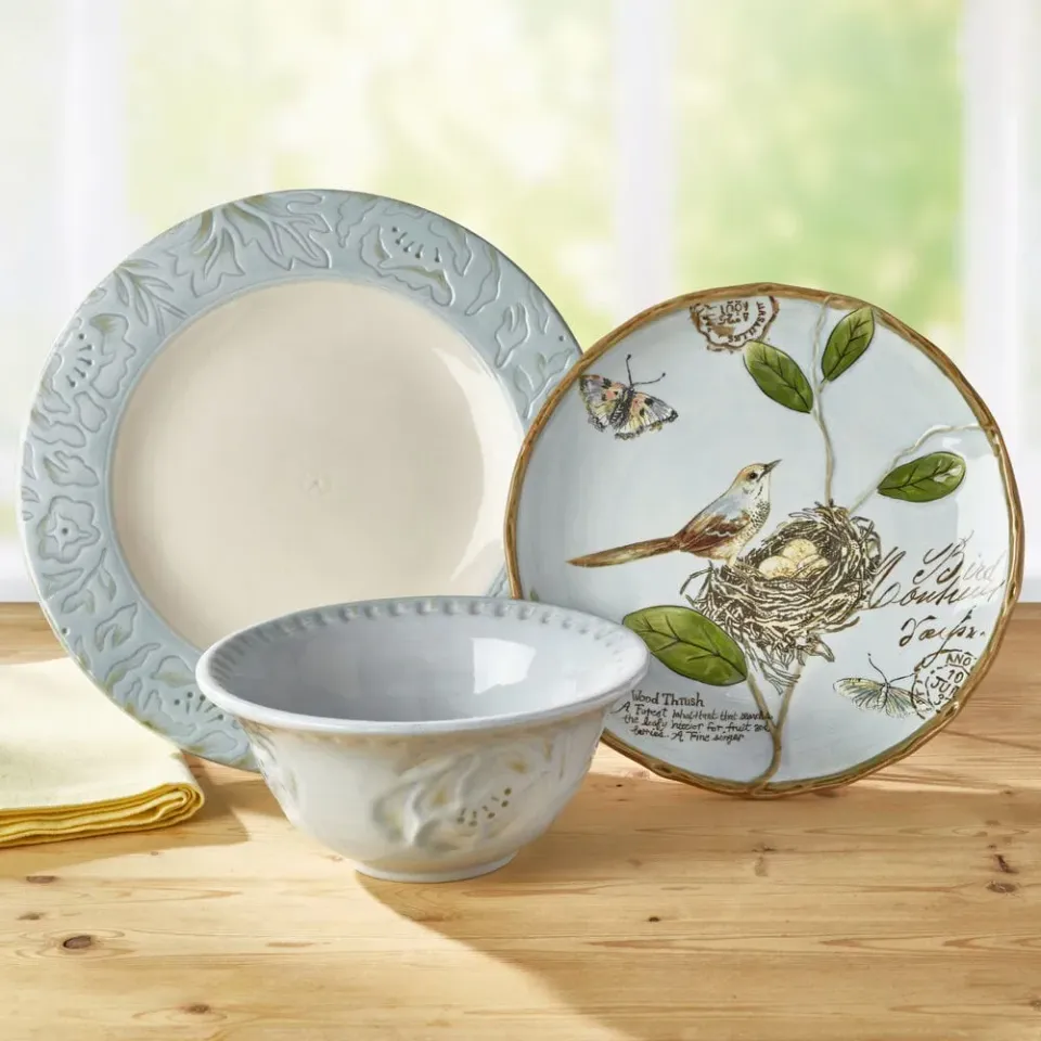 Fitz and Floyd Toulouse Blue servizio piatti 12 pezzi stoneware