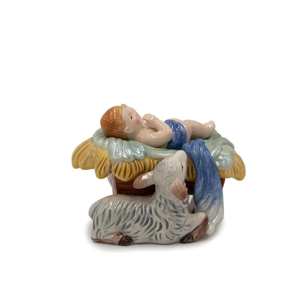 Fitz and Floyd Nativity Baby Jesus statuina presepe terracotta