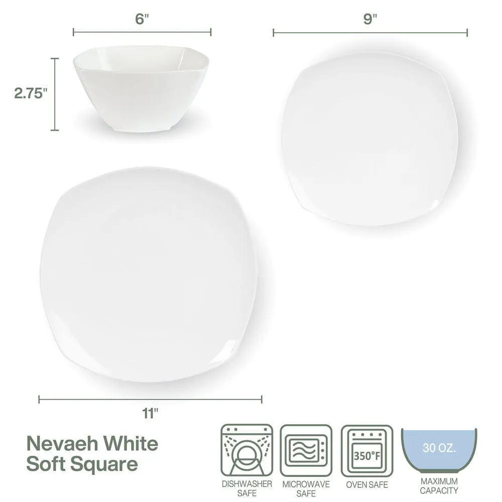 Fitz and Floyd Nevaeh White servizio piatti 12 pezzi bone china