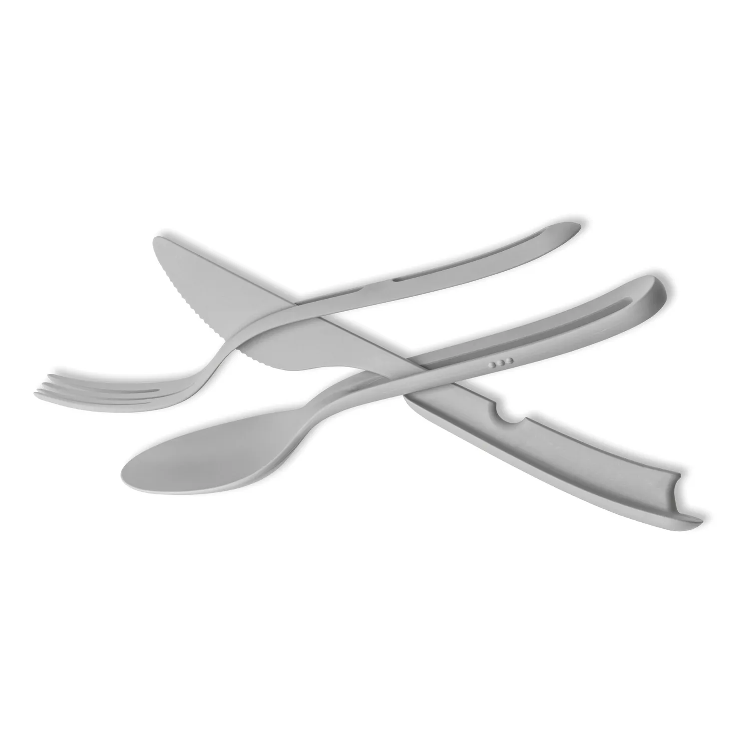 Silwy Tricky Grey set posate 3 pezzi magnetico plastica