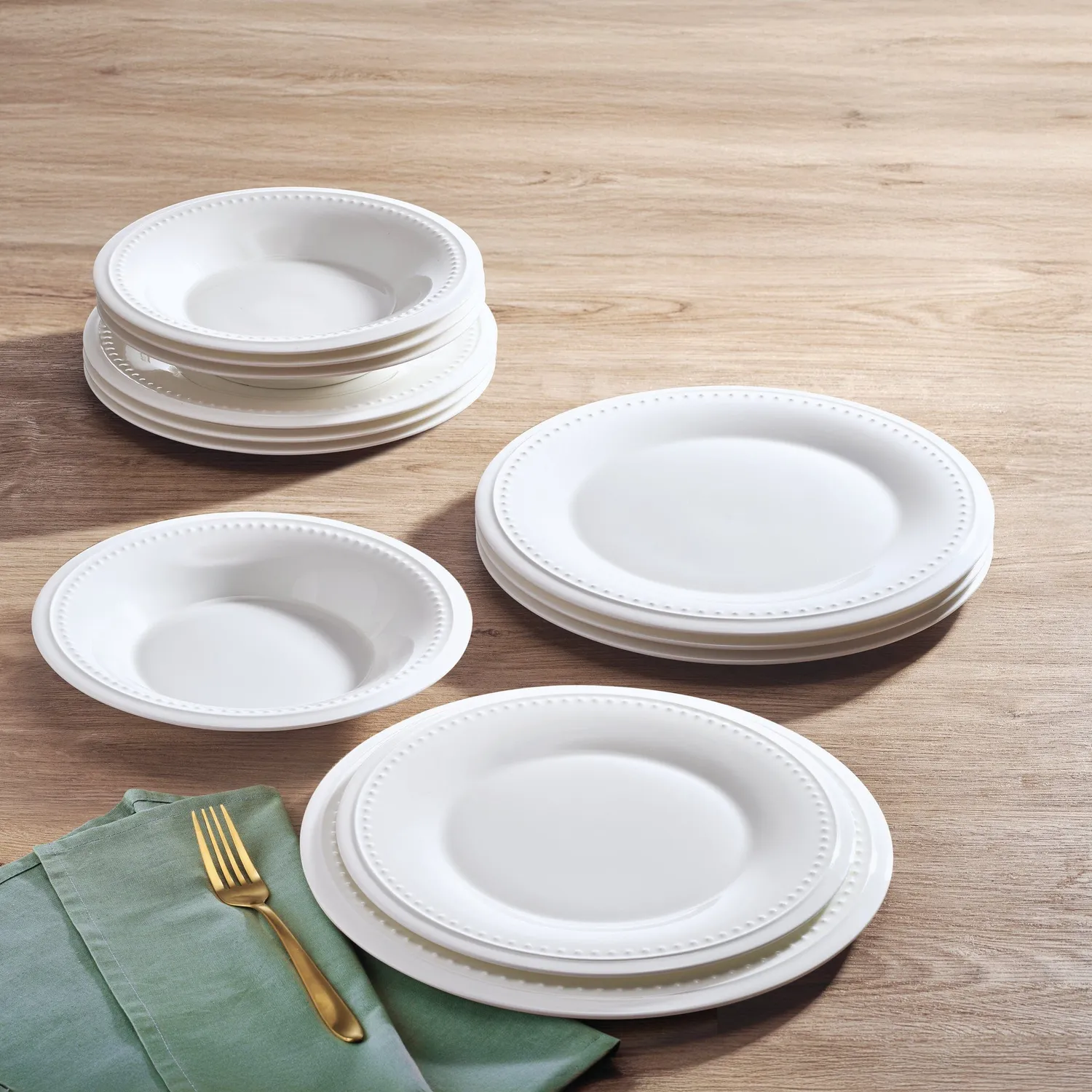 Fitz and Floyd Nevaeh White servizio piatti 24 pz bone china 8 persone