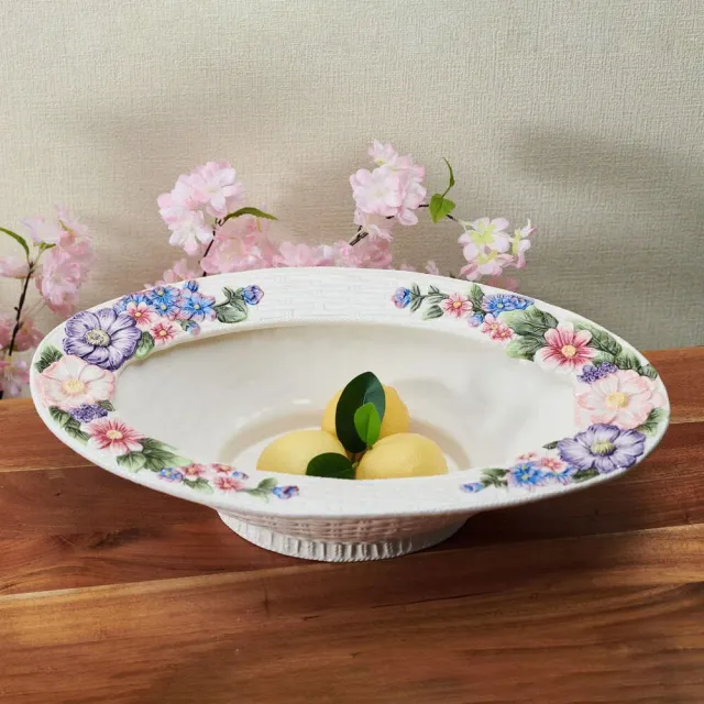 Fitz and Floyd Jardin centrotavola 18" fiori terraglia