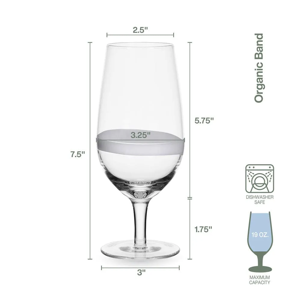 Fitz and Floyd Organic Band bicchieri bibita piede set 4 vetro