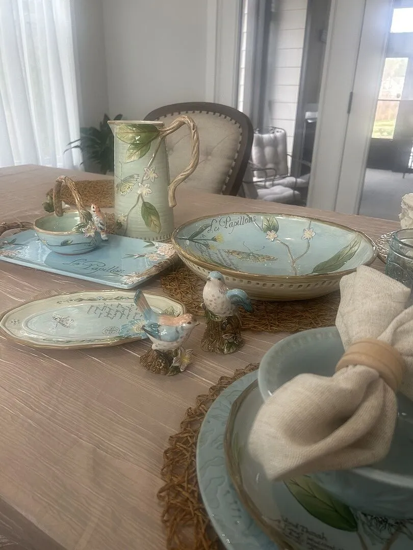 Fitz and Floyd Toulouse Bird Set Sale e Pepe Blu in Terraglia