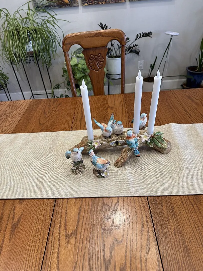 Fitz and Floyd Toulouse Bird portacandele 3 posti ceramica