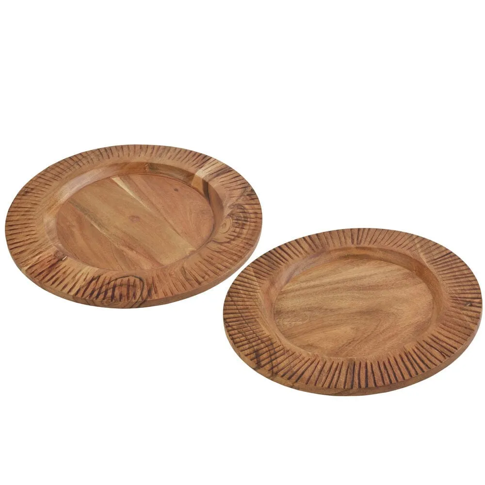 Fitz and Floyd Caleb set 2 sottopiatti legno acacia